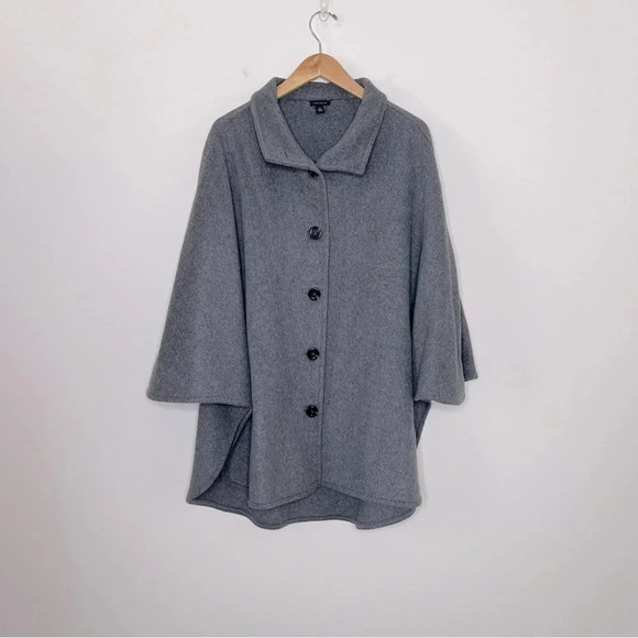 Women's Wool Blend Cape Coat Extravagant collar luxury - Picture 3 of 9